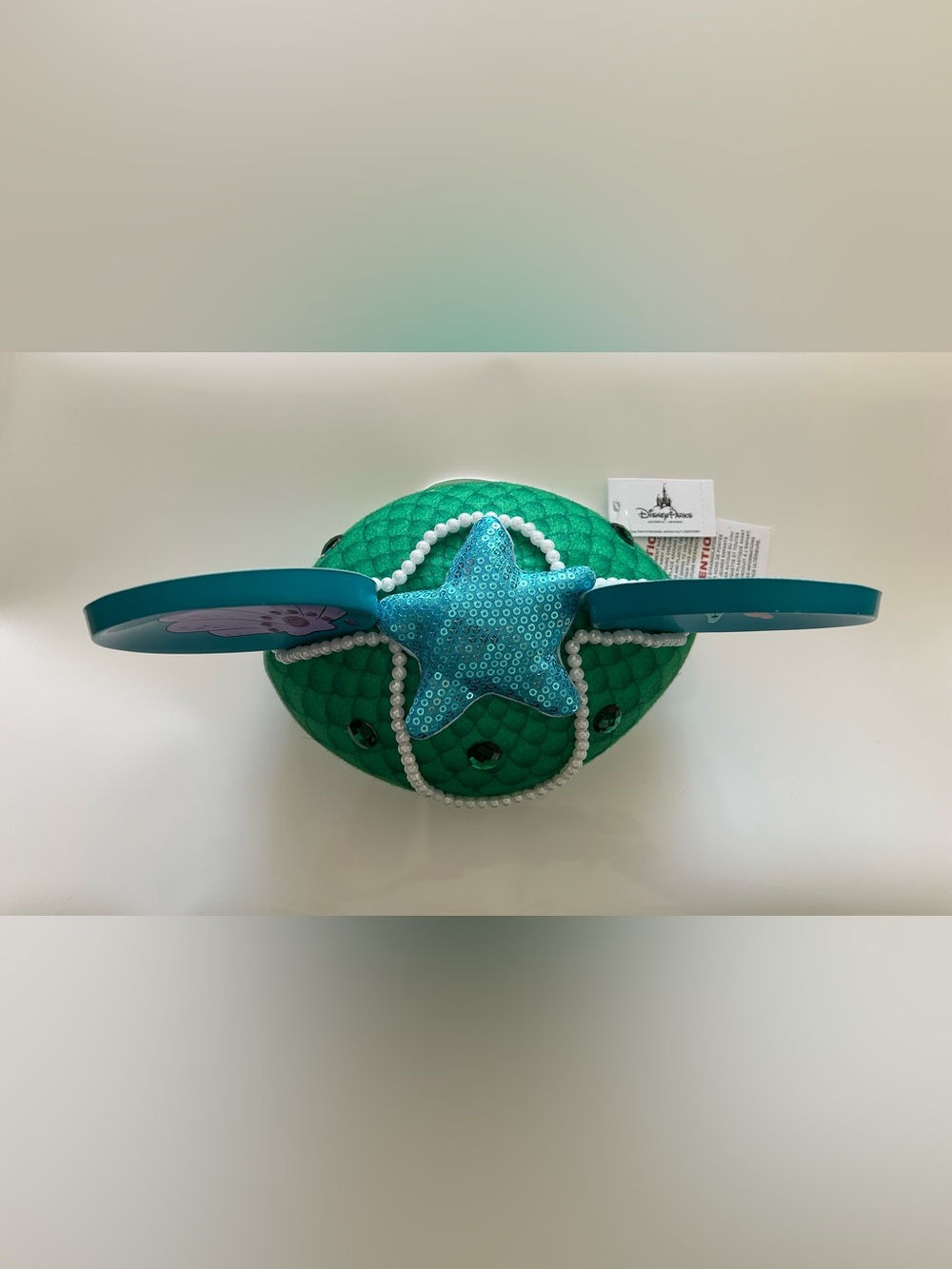 Disney Kids Mermaid Sequin Mouse Ears Headband in Teal and Green - Picture 3 of 3